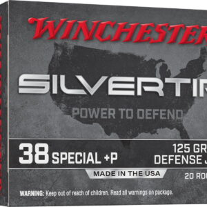Winchester Ammo W38PST Silvertip 38 Special +P 125 gr Silvertip Jacket Hollow Point 20 Per Box/10 Case