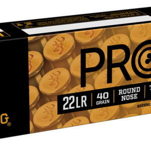 Browning Ammo B194122101 Pro22 22LR 40gr Lead Round Nose 100 Per Box/20 Case