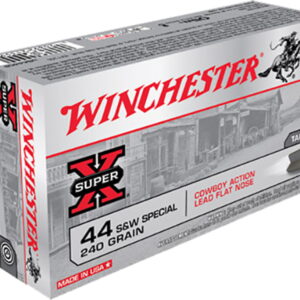 Winchester Ammo USA44CB Super X Cowboy Action 44 S&W Spl 240 gr Lead Flat Nose 50 Per Box/10 Case