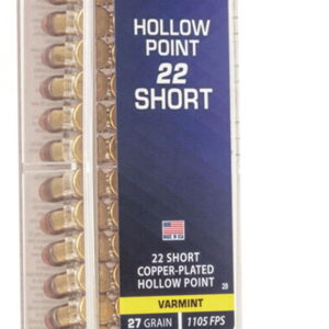 CCI 0028 VNT Rimfire 22Short 27gr Copper Plated Hollow Point 100 Per Box/50 Case