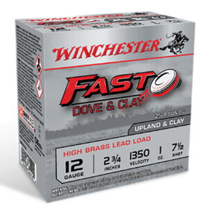 Winchester Ammo WFD127B Fast Dove & Clay High Brass 12 Gauge 2.75" 1 oz 7.5 Shot 25 Bx/10 Case