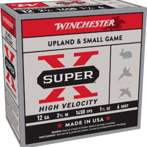 Winchester Ammo X12HV6 Super X High Velocity 12 Gauge 2.75" 1 1/4 oz 6 Shot 25 Per Box/10 Case