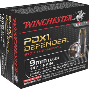 Winchester Ammo S9MMPDB1 Defender 9mm Luger 147 gr Bonded Jacket Hollow Point 20 Per Box/10 Case