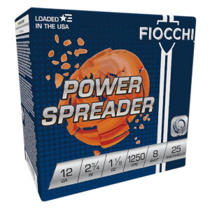 Fiocchi 12SSCX8 Exacta Target Power Spreader 12Gauge 2.75" 1 1/8oz 8Shot 25 Per Box/10 Case