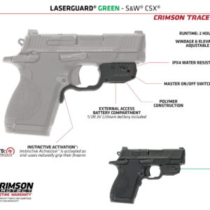 Crimson Trace 013000173 LG-Laserguard CSX Green Black Smith & Wesson