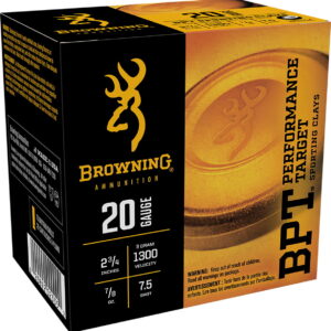 Browning Ammo B193632027 BPT Performance Target Sporting Clay 20Gauge 2.75" 7/8oz 7.5Shot 25 Per Box/10 Case