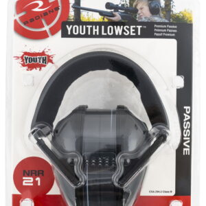 Radians LSY0110CS Lowset Passive Muff 21 dB Over the Head Black Youth 1 Pair