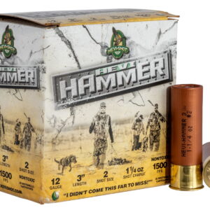 HEVI-Shot HS28002 HEVI-Hammer 12 Gauge 3" 1 1/4 oz 2 Shot 25 Per Box/10 Case