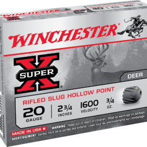 Winchester Ammo X20RSM5 Super X 20 Gauge 2.75" 3/4 oz Rifled Slug Shot 5 Per Box/50 Case