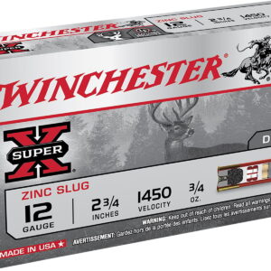 Winchester Ammo X12RS15LF Super X 12 Gauge 2.75" 3/4 oz Zinc Slug Shot 5 Bx/ 50 Case