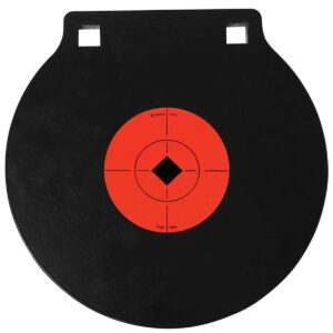Birchwood Casey 47615 World of Targets Double Hole 10" Pistol/Rifle Black/Orange AR500 Steel Circle With Crosshair & Diamond 0.38" Thick Hanging