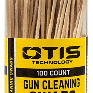 Otis FG241100 Gun Cleaning Swabs Cotton/Wood 6" Long 100 Includes Reusable Storage Tube