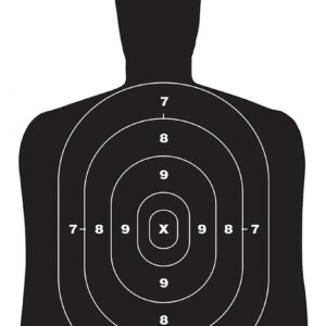 Birchwood Casey 37005 EZE-Scorer BC-27 Silhouette Paper Hanging Universal 12" x 18" Black/White 100 Per Pkg