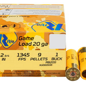 Rio Ammunition RB209 Royal Buck 20 Gauge 2.75" 1 1/8 oz 0 Buck Shot 25 Per Box/10 Case