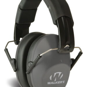 Walker's GWPFPM1GY Pro Low Profile Passive Muff 22 dB Over the Head Gray/Black Polymer