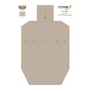 Birchwood Casey 37206 EZE-Scorer IPSC Silhouette Paper Hanging Universal 12" x 18" Tan 10 Pk.