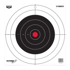 Birchwood Casey 37013 EZE-Scorer 12" Bullseye Paper Hanging Pistol/Rifle Black/Red 13 Per Pkg