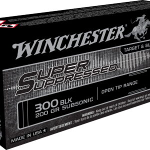 Winchester Ammo SUP300Black Super Suppressed 300 Blackout 200 gr Open Tip Range 20 Per Box/10 Case
