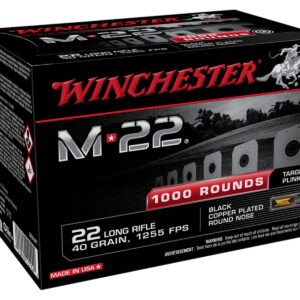 Winchester Ammo S22LRT M-22 22 LR 40 gr Black Copper Plated Round Nose 1000 Per Bx/ 2 Case Bulk