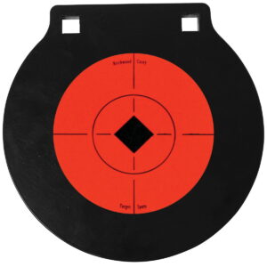 Birchwood Casey 47608 World of Targets Double Hole 6" Black/Orange AR500 Steel Circle With Crosshair & Diamond Hanging