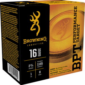Browning Ammo B193611628 BPT Performance Target 16Gauge 2.75" 1oz 8Shot 25 Per Box/10 Case