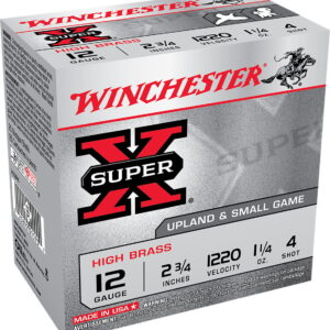 Winchester Ammo X12P4 Super X Game Load High Brass 12 Gauge 2.75" 1 1/4 oz 4 Shot 25 Bx/ 10 Case for Pheasant