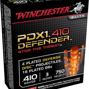 Winchester Ammo S413PDX1 PDX1 Defender Combo 410 Gauge 3" 4 Defense Discs/16 BBs Shot 10 Per Box/10 Case