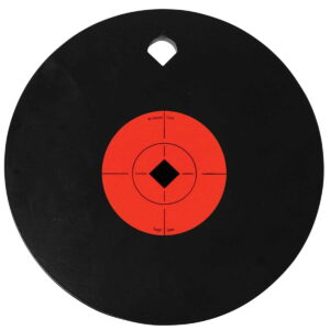 Birchwood Casey 47614 World of Targets Single Hole 10" Pistol/Rifle Black/Orange AR500 Steel Circle With Crosshair & Diamond 0.38" Thick Hanging