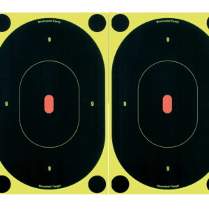 Birchwood Casey 34710 Shoot-N-C Reactive Target Self-Adhesive Paper Handgun Black/Yellow 2- 7" Silhouette Includes Pasters 6 Pack