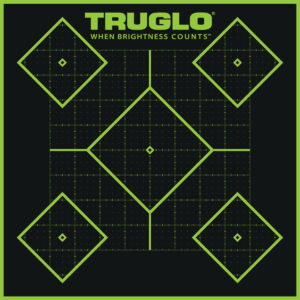 TruGlo TG14A6 Tru-See 5- Diamond Target Black/Green Self-Adhesive Heavy Paper Yes Impact Enhancement Fluorescent Green 6 Pack Includes Pasters