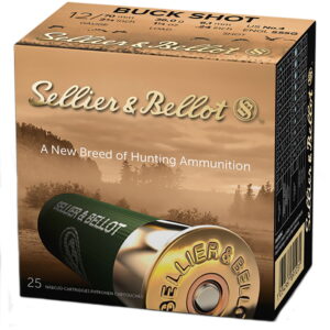 Sellier & Bellot SB12BSB Hunting 12 Gauge 2.75" 27 Pellets 1 1/4 oz 4 Buck Shot 25 Bx/ 10 Case