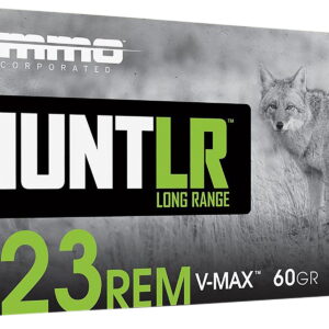 Ammo Inc 223060VMXA20 Hunt Long Range 223Rem 60gr V-Max 20 Per Box/10 Case