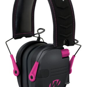Walker's GWPRSEMPNK Razor Slim Electronic Muff 23 dB Over the Head Black Polymer With Pink Accents
