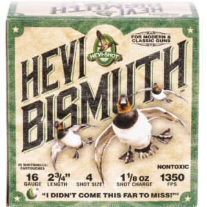 HEVI-Shot HS16704 HEVI-Bismuth 16 Gauge 2.75" 1 1/8 oz Bismuth 4 Shot 25 Per Box/10 Case