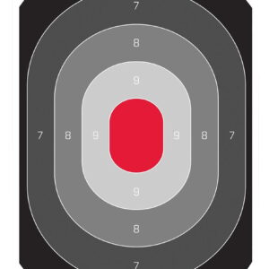 Birchwood Casey 37053 EZE-Scorer Silhouette Oval Target Hanging Paper All Firearms 23" x 35" Black/Gray/Red 5 Targets