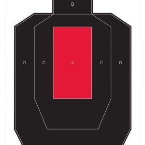 Birchwood Casey 35743 Dirty Bird IPSC Tagboard Hanging Pistol 16.50" x 24" Black/Red White Impact Splatter 3 Per Pkg