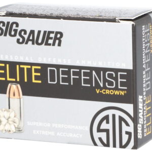 Sig Sauer E9MMA120 Elite Performance 9mm Luger 115 gr V Crown Jacketed Hollow Point 20 Per Box/10 Case
