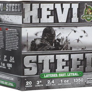 HEVI-Shot HS62024 HEVI-Steel Waterfowl 20Gauge 3" 1oz 2/4Shot 25 Per Box/10 Case