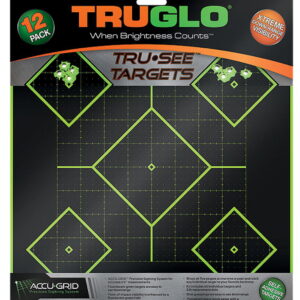TruGlo TG14A12 Tru-See 5- Diamond Target Black/Green Self-Adhesive Heavy Paper Universal Fluorescent Green 12 Pack Includes Pasters