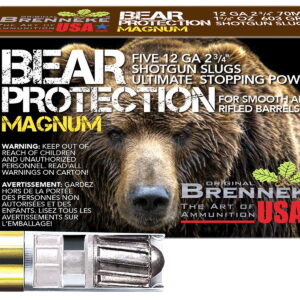 Brenneke SL122BPM Bear Protection 12Gauge 2.75" 1 3/8oz Slug Shot 5 Per Box/50 Case
