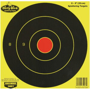 Birchwood Casey 35908 Dirty Bird 8" Bullseye Paper Hanging Universal Black/Yellow 8 Per Pkg
