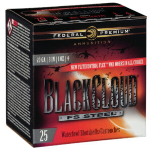 Federal PWBX2094 Black Cloud FS 20Gauge 3" 1oz 4Shot 25 Per Box/10 Case
