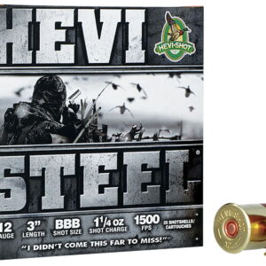 HEVI-Shot HS60888 HEVI-Steel 12 Gauge 3" 1 1/4 oz BBB Shot 25 Per Box/10 Case