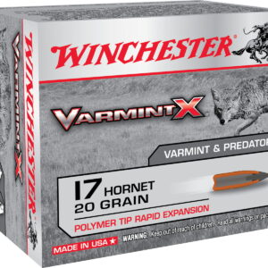 Winchester Ammo X17P Varmint X 17 Hornet 20 gr Polymer Tip Rapid Expansion 20 Per Box/10 Case