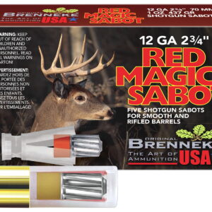 Brenneke SL122RMS Red Magic 12Gauge 2.75" 1oz Sabot Slug Shot 5 Per Box/50 Case