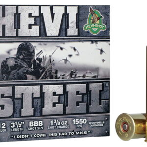 HEVI-Shot HS65888 HEVI-Steel 12 Gauge 3.50" 1 3/8 oz BBB Shot 25 Per Box/10 Case