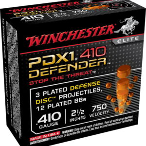 Winchester Ammo S410PDX1 PDX1 Defender 410 Gauge 2.50" 3 Defense Discs 12 BBs Shot 10 Per Bx/ 10 Case