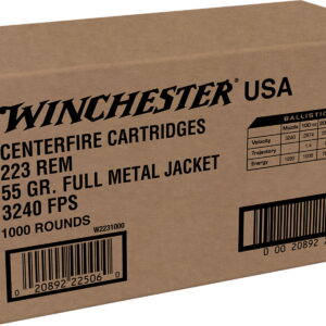 Winchester Ammo W2231000 USA 223 Rem 55 gr Full Metal Jacket 1000rds/ Sold by Case