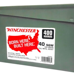 Winchester Ammo WW40C USA Ammo Can 40 S&W 165 gr Full Metal Jacket Truncated Cone 400 Per Box/2 Case