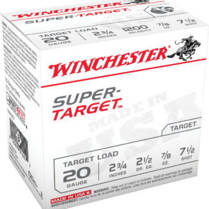 Winchester Ammo TRGT207 Super-Target 20 Gauge 2.75" 7/8 oz 7.5 Shot 25 Per Box/10 Case
